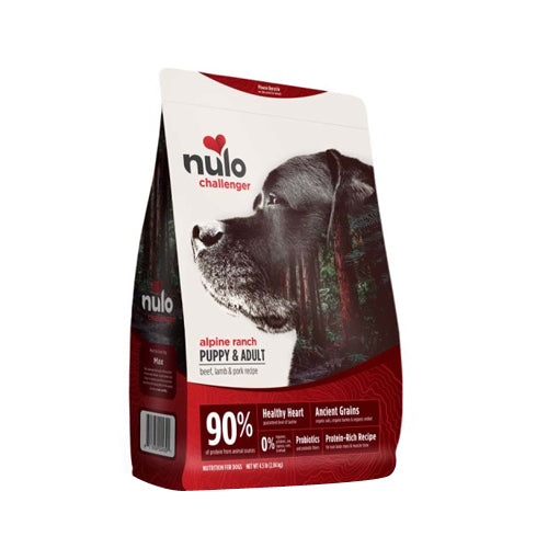 Nulo Challenger High-Meat Adult & Puppy Dry Dog Food Alpine Ranch Beef, Lamb & Pork, 1 Each/24 lb by Nulo peta2z