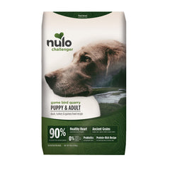 Nulo Challenger High-Meat Adult & Puppy Dry Dog Food Gamebird, Quarry Duck, Turkey & Guinea Fowl, 1 Each/11 lb by Nulo peta2z