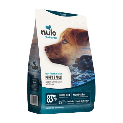 Nulo Challenger High-Meat Adult & Puppy Dry Dog Food Northern Catch Haddock, Salmon & Redfish, 1 Each/11 lb by Nulo peta2z