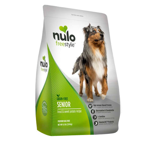 Nulo FreeStyle Grain Free Senior Dry Dog Food Trout, 1 Each/4.5 lb by Nulo peta2z