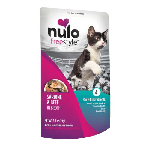 Nulo Freestyle Cat Food Topper Sardine & Beef in Broth, 24Each/2.8 Oz, 24 Pack (Count of 24) by Nulo peta2z