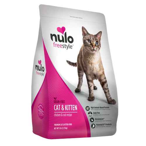 Nulo Freestyle Grain-Free Dry Cat & Kitten Food Chicken & Cod, 1 Each/5 lb by Nulo peta2z