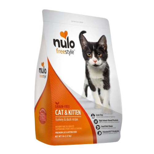 Nulo Freestyle Grain-Free Dry Cat & Kitten Food Turkey & Duck, 1 Each/5 lb by Nulo peta2z