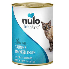 Nulo Freestyle Grain-Free Pate Wet Cat Food Salmon & Mackerel, 12Each/12.5 Oz, 12 Pack (Count of 12) by Nulo peta2z