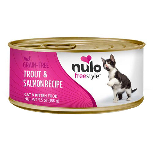 Nulo Freestyle Grain-Free Pate Wet Cat Food Trout & Salmon, 24Each/5.5 Oz, 24 Pack (Count of 24) by Nulo peta2z