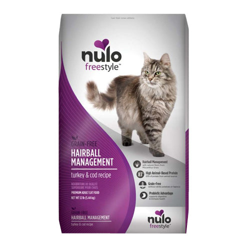 Nulo Freestyle Hairball Management Dry Cat Food Turkey & Cod, 1 Each/12 lb by Nulo peta2z