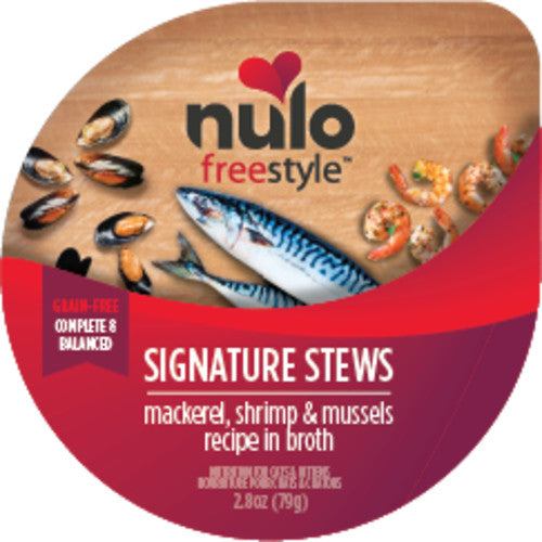 Nulo Freestyle Signature Stews Grain-Free Wet Cat Food Mackerel, Shrimp & Mussels, 24Each/2.8 Oz (Count of 24) by Nulo peta2z