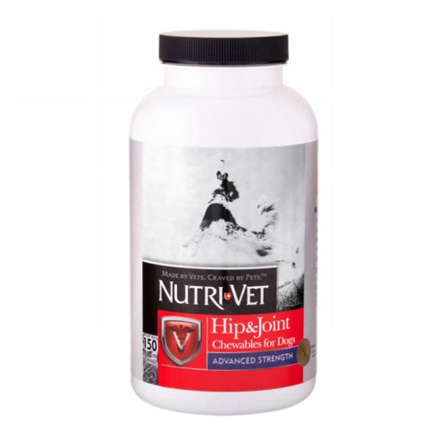 Nutri-Vet Hip & Joint Advanced Strength Chewables for Dogs 150 Chews by Nutri-Vet peta2z