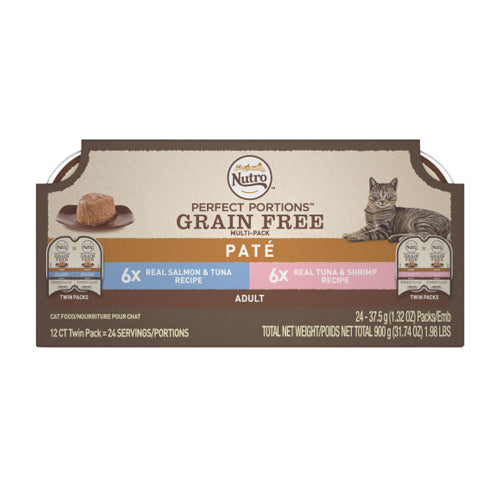 Nutro Products Perfect Portions Grain Free Cat Food Variety (Salmon & Tuna, Tuna & Shrimp), 1 Each/2.6 Oz by San Francisco Bay Brand peta2z