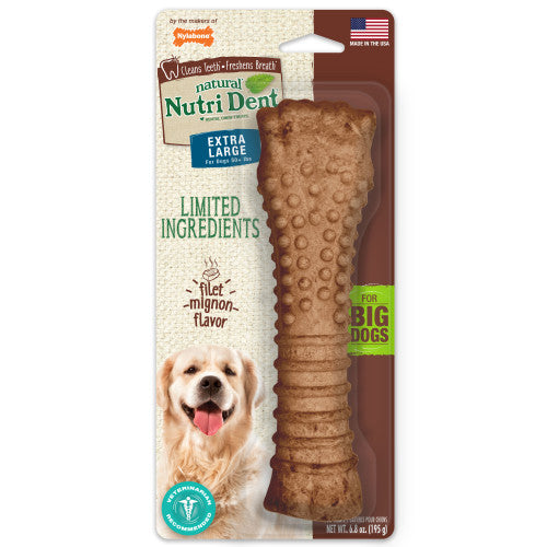 Nylabone Nutri Dent Filet Mignon Flavored Dog Dental Chews Regular, 1 Each/XL/Souper (1 Count) by Nylabone peta2z