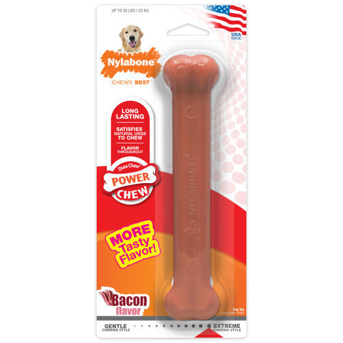 Nylabone Power Chew Flavored Durable Chew Toy for Dogs Bacon, 1 Each/Large/Giant (1 Count) by Nylabone peta2z