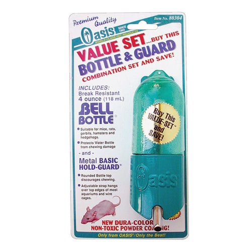 Oasis Bell-Bottle with Basic HoldGuard for Small Animals Green, 1 Each by San Francisco Bay Brand peta2z