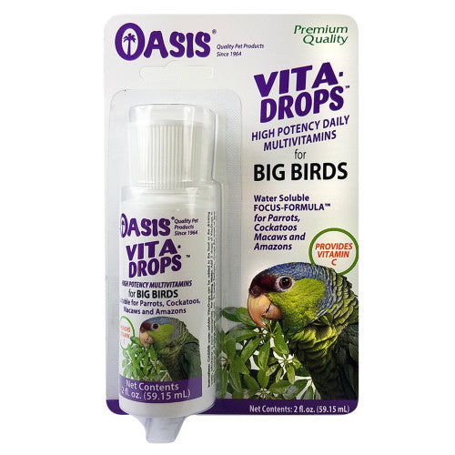 Oasis Vita Drops Multivitamin Supplement for Big Birds 1 Each/2 Oz by San Francisco Bay Brand peta2z