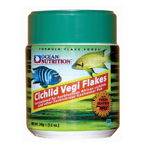 Ocean Nutrition Cichlid Vegi Flakes Fish Food 1 Each/1.2 Oz by Ocean Nutrition peta2z