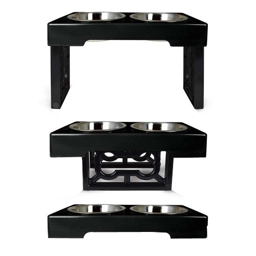 OurPets Barking Bistro Adjustable Elevated Dog Feeder Black, 1 Each by OurPets peta2z