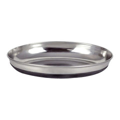 OurPets Rubber Bonded Bottom Oval Cat Bowl Silver, 1 Each by OurPets peta2z