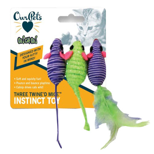 OurPets Three Twined Mice Catnip Toy Green, Purple, 1 Each/3 Pack by OurPets peta2z