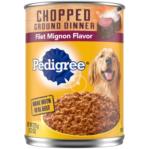 Pedigree Chopped Ground Dinner Adult Wet Dog Food Filet Mignon, 12Each/13.2 Oz, 12 Pack (Count of 12) by Pedigree peta2z