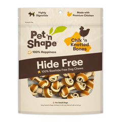 Pet 'N Shape Chik'n Knotted Bones Hide-Free Dog Treat 1 Each/30 Count by Pet 'n Shape peta2z