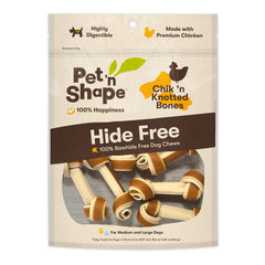 Pet 'N Shape Chik'n Knotted Bones Hide-Free Dog Treat 1 Each/6 Count by Pet 'n Shape peta2z