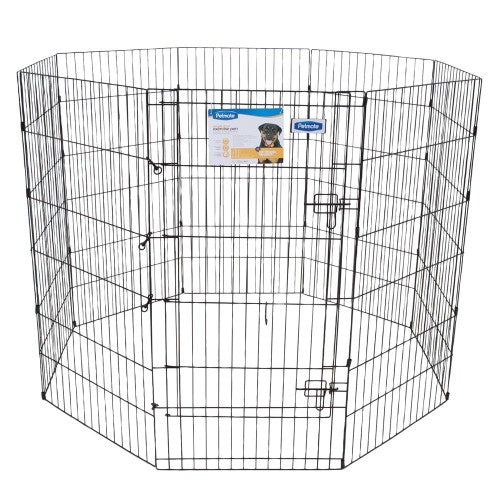 Petmate Exercise Pen with Door Black, 1 Each/48 in by Petmate peta2z