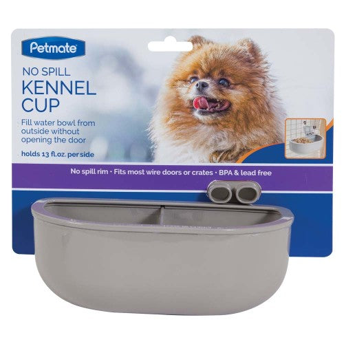 Petmate No Spill Kennel Cup Double Grey, 1 Each/One Size by Petmate peta2z