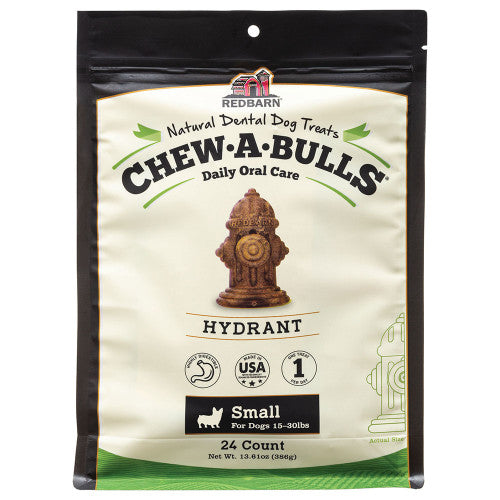 Redbarn Pet Products Chew-A-Bulls Dental Dog Treat Hydrant, 1 Each/24 pk, Small by Redbarn Pet Products peta2z