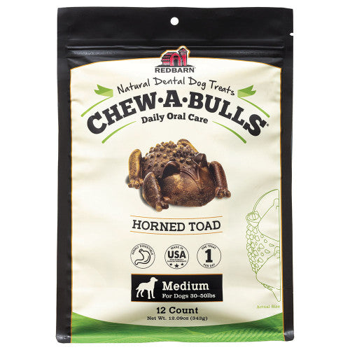 Redbarn Pet Products Chew-A-Bulls Dental Dog Treat Toad, 1 Each/12 pk, Medium by Redbarn Pet Products peta2z