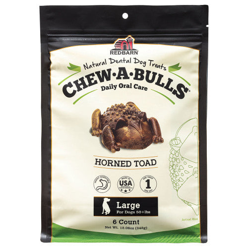 Redbarn Pet Products Chew-A-Bulls Dental Dog Treat Toad, 1 Each/6 pk, Large by Redbarn Pet Products peta2z