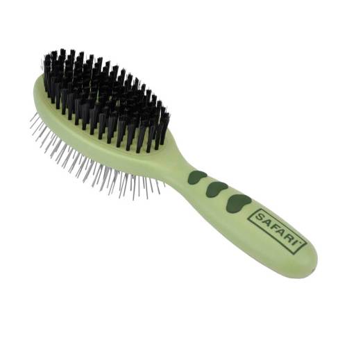 Safari Pin and Bristle Combo Dog Brush Green, 1 Each/Large by Safari peta2z