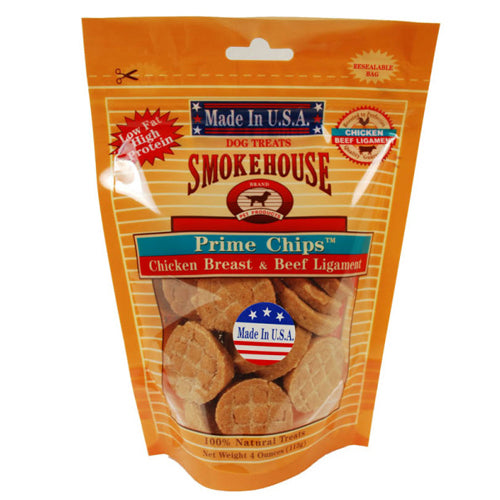 Smokehouse USA Made Prime Chips Dog Treat Chicken & Beef, 1 Each/4 Oz by Smokehouse peta2z