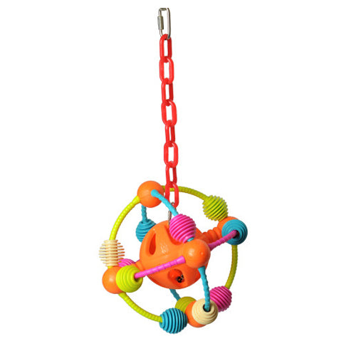 Space Ball On A Chain Happy Beaks Bird Toy 1 Each by A&E Cage Company peta2z