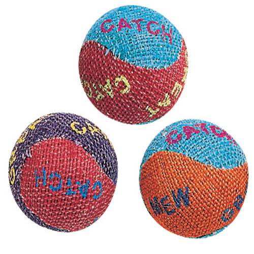 Spot Burlap Ball Catnip Toy Assorted, 1 Each/1.5 in, 3 Pack by Spot peta2z