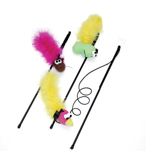 Spot Feather Boa Teaser Wand with Catnip Assorted, 1 Each/12 in by Spot peta2z