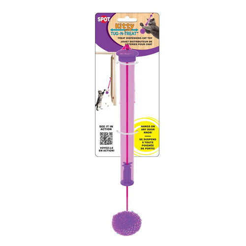 Spot Kitty Tug'N Treat with Catnip Purple, Pink, 1 Each/20 in by Spot peta2z