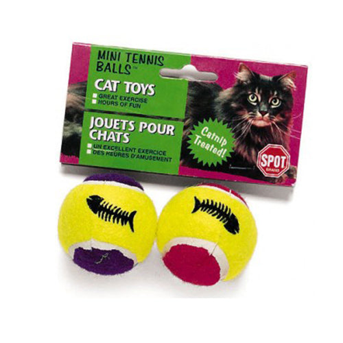 Spot Mini Tennis Balls Cat Toy with Bell & Catnip Assorted, 1 Each/2 in, 2 pk, Mini by Spot peta2z