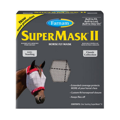 SuperMask II Fly Mask without Ears Yearling 1 Count by Farnam peta2z