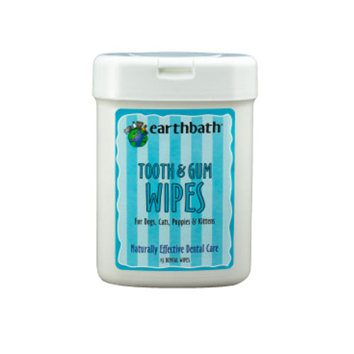 Tooth & Gum Wipes Lite Peppermint 25 Count by Earthbath peta2z