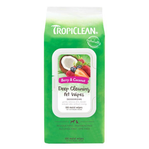 Tropiclean Deep Cleaning Wipes (Between Baths) 100 Count by Tropiclean peta2z