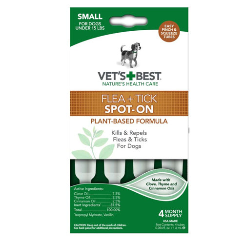 Vet's Best Flea and Tick Spot-On 1 Each/1.6 ml, 4 Count by Vet's Best peta2z