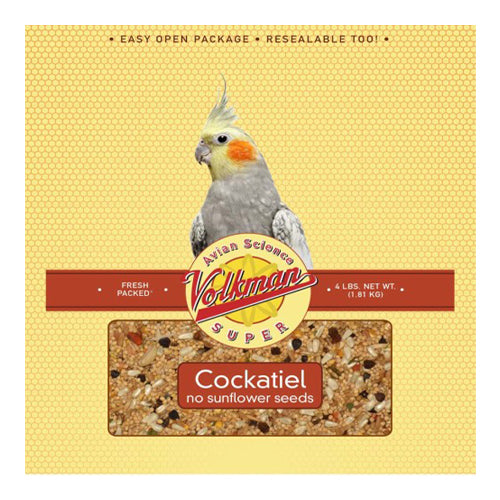 Volkman Seed Company Avian Science Super Cockatiel Bird Treat without Sunflower Seed 1 Each/4 lb by Volkman Seed Company peta2z