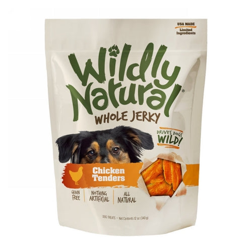Wildly Natural Whole Jerky Strips for Dogs Chicken Tenders 12 Oz by Wildly Natural peta2z