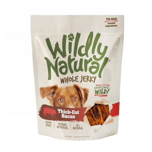 Wildly Natural Whole Jerky Strips for Dogs Thick Cut Bacon 5 Oz by Wildly Natural peta2z