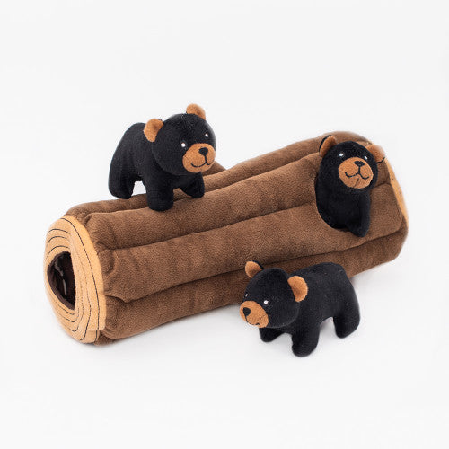 ZippyPaws Zippy Burrow Dog Toy Black Bear Log, 1 Each/XL by ZippyPaws peta2z