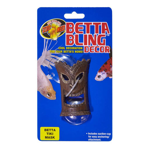 Zoo Med Betta Bling Tiki Mask Aquarium Ornament Brown, 1 Each by Zoo Med peta2z