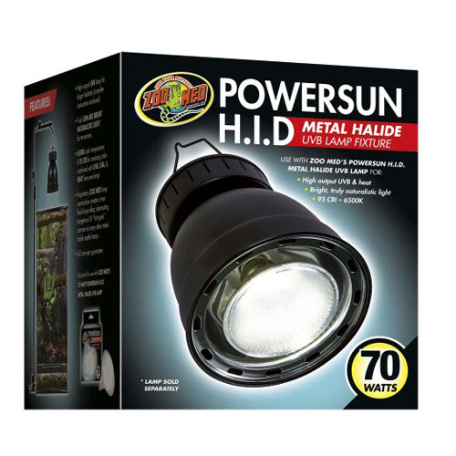 Zoo Med PowerSun H.I.D. Metal Halide UVB Lamp Fixture Black, 1 Each/7.5 in by Zoo Med peta2z