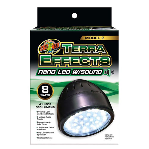 Zoo Med Terra Effects Model 2 Nano LED Light with Sound Black, 1 Each by Zoo Med peta2z