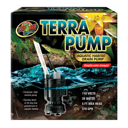 Zoo Med Terra Pump Aquatic Habitat Drain Pump 1 Each/370 GPH by Zoo Med peta2z