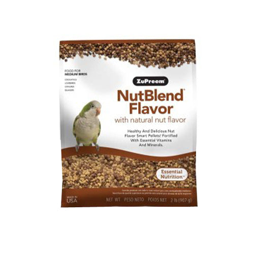 ZuPreem NutBlend with Natural Nut Flavor Pelleted Bird Food for Medium Birds 1 Each/2 lb by ZuPreem peta2z